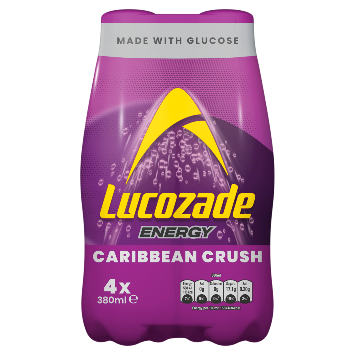 Lucozade Energy Drink Caribbean Crush 4x380ml