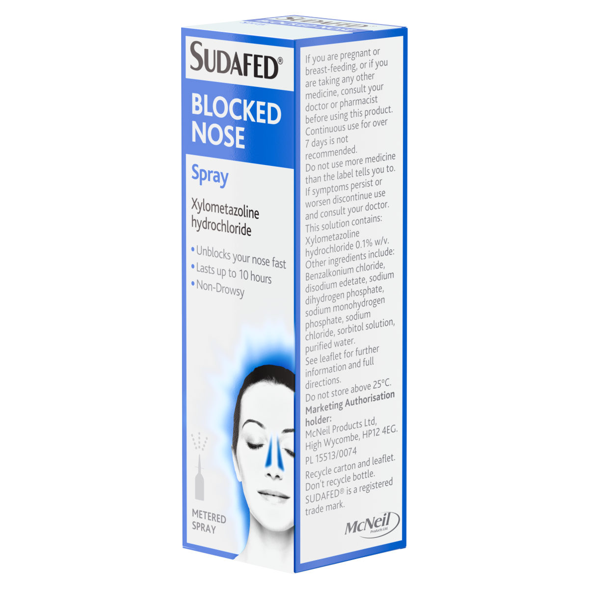 Sudafed Blocked Nose Spray Congestion Relief Lasts Up to 10 Hours 15ml