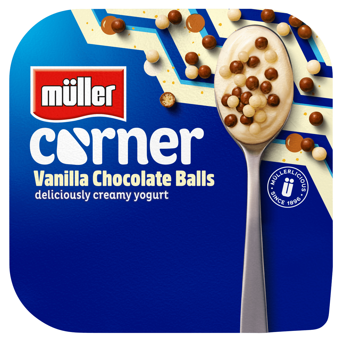 M ller Corner Vanilla Chocolate Balls 124g One Stop M ller Corner Vanilla Chocolate Balls 124g One Stop