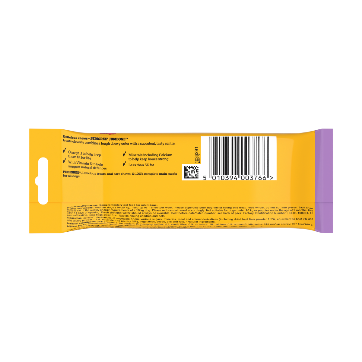 PEDIGREE JUMBONE Medium Dog Treats Beef and Poultry 2 Chews