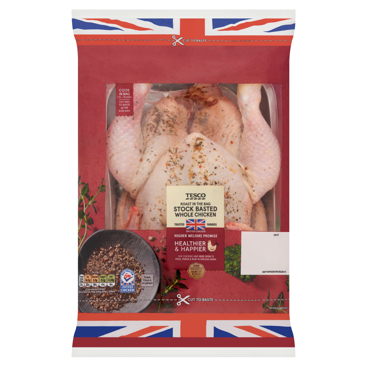 Tesco Roast in the Bag Stock Basted Whole Chicken 1.5kg