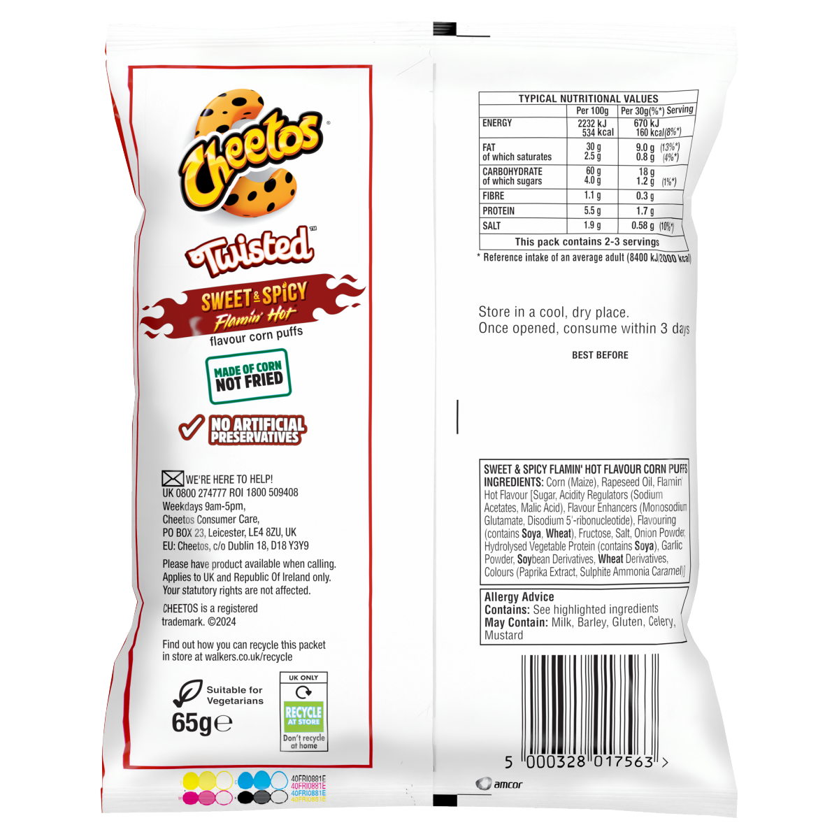 Cheetos Twisted Sweet & Spicy Snacks Crisps £1.25 RRP PMP 65g