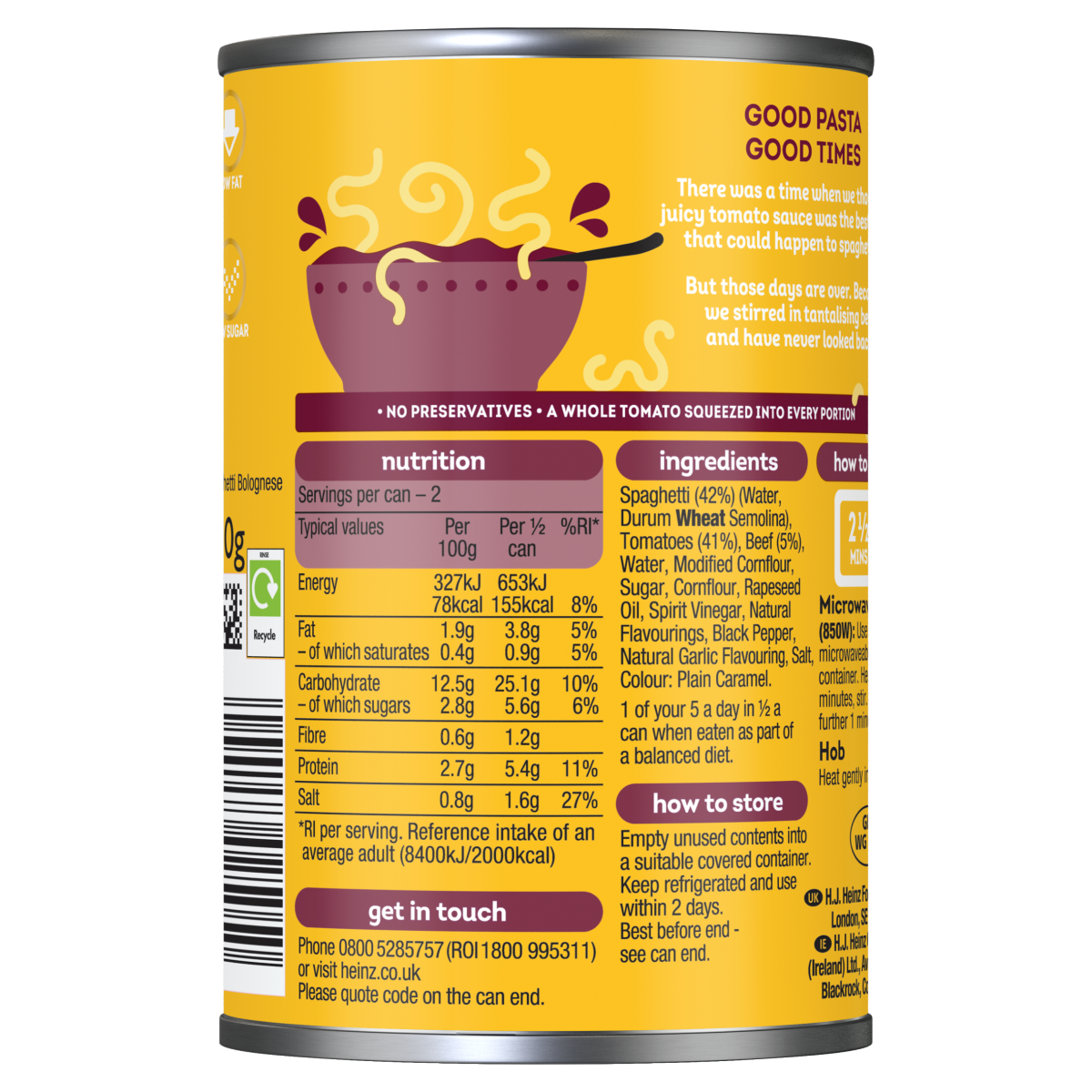 Heinz Spaghetti Bolognese 400g