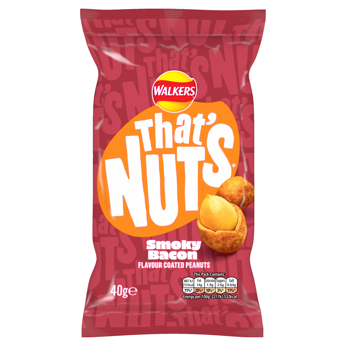 That’s Nuts Walkers Smoky Bacon Coated Peanuts Grab Bag 40g