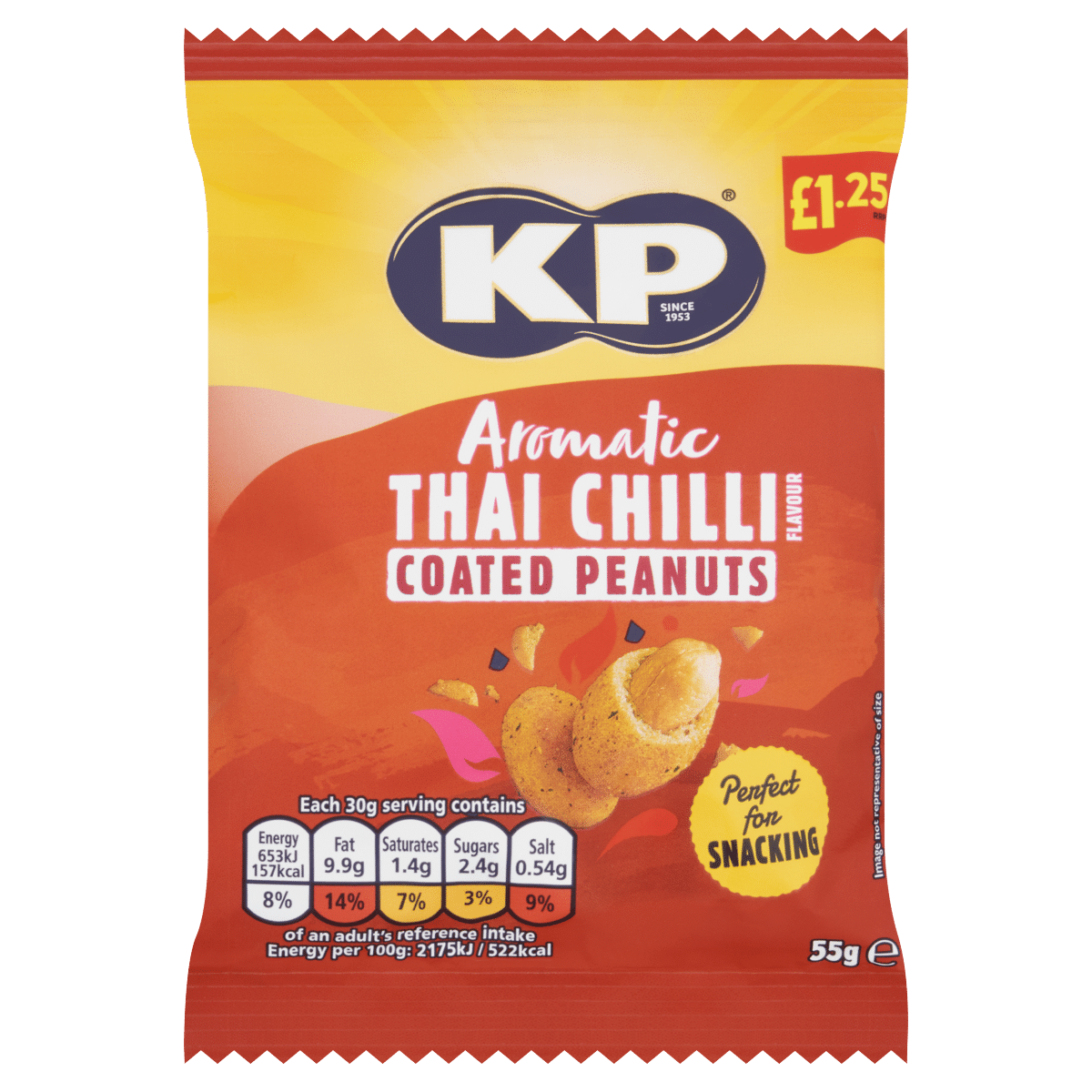 KP Aromatic Thai Chilli Flavour Coated Peanuts 55g One Stop