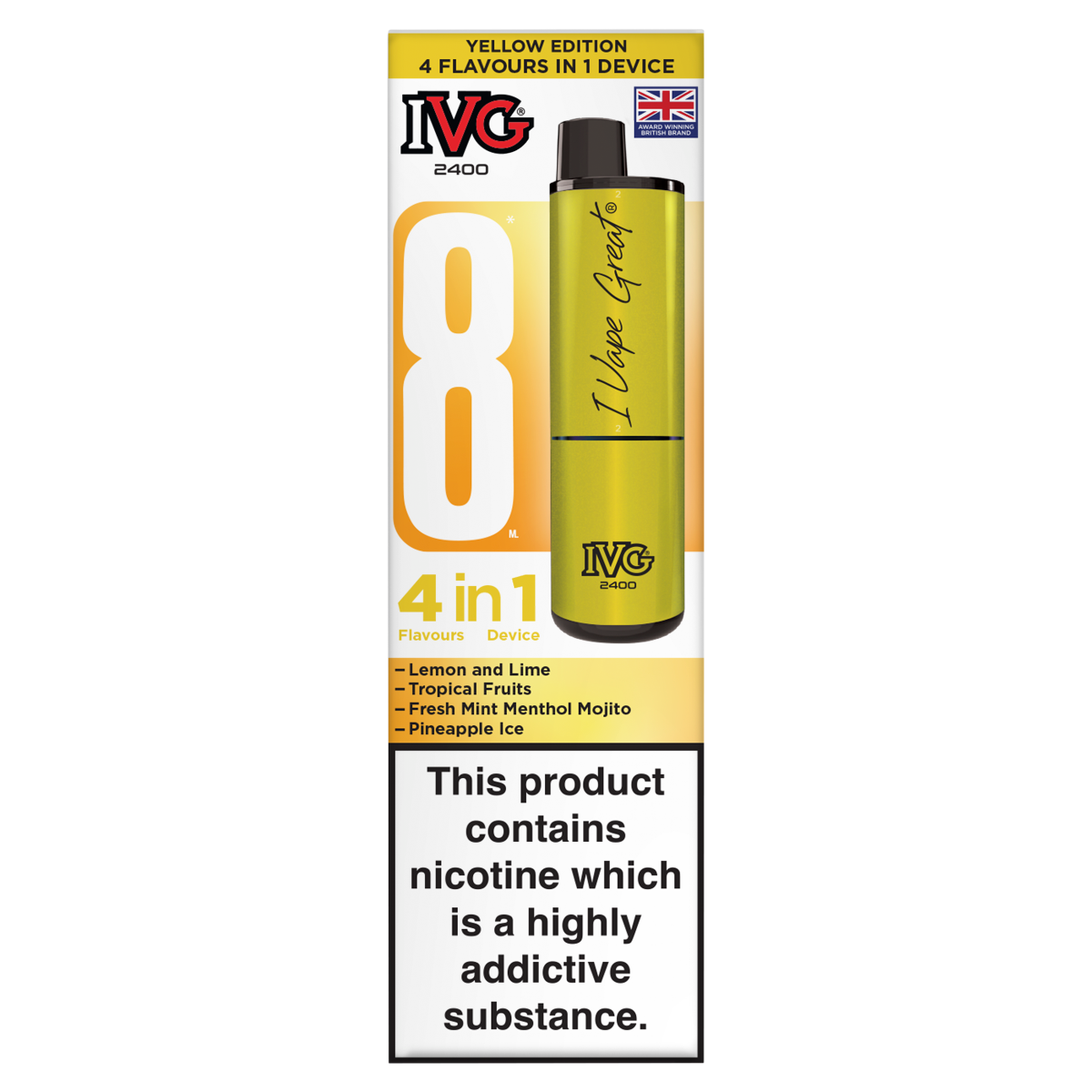 IVG 2400 4 in 1 Device Yellow Edition Flavours