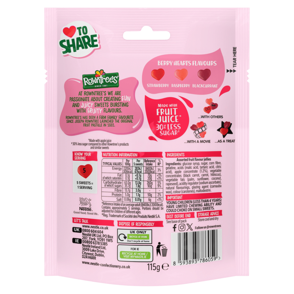 Rowntree’s Berry Hearts 115g