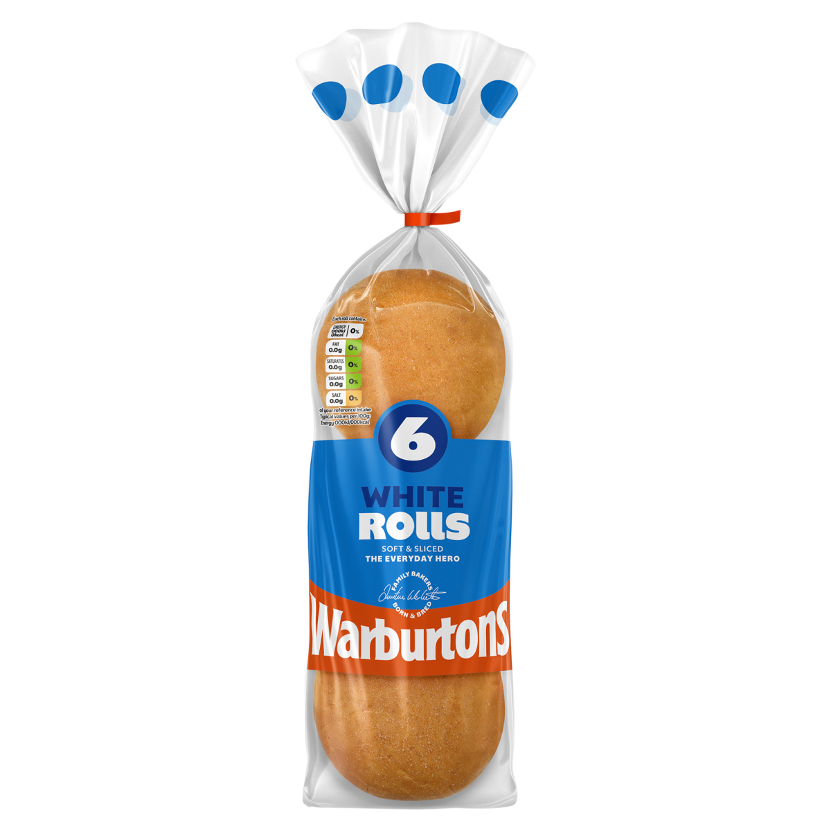 Warburtons 6 Soft & Sliced White Rolls