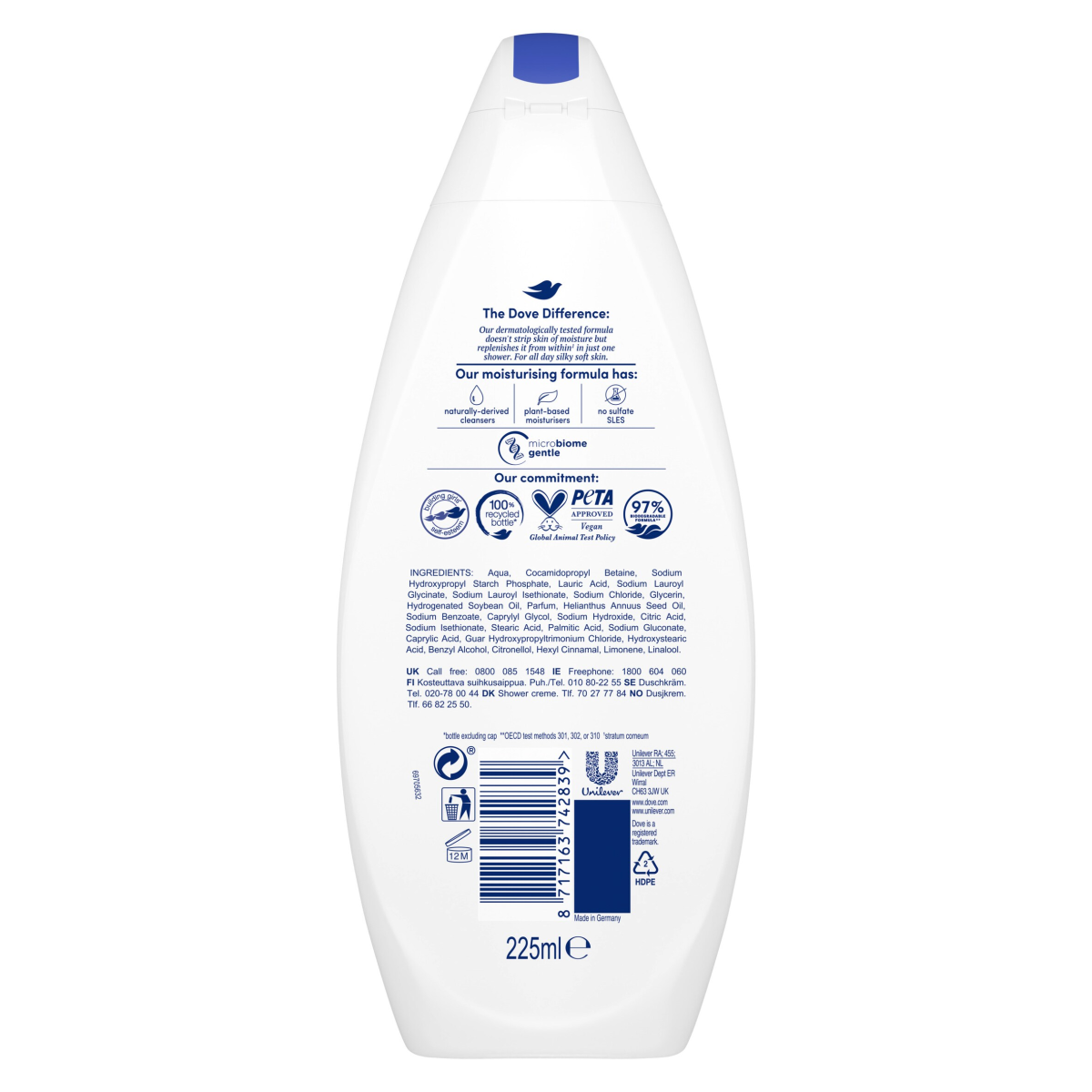 Dove Deeply Nourishing Body Wash 225 ml