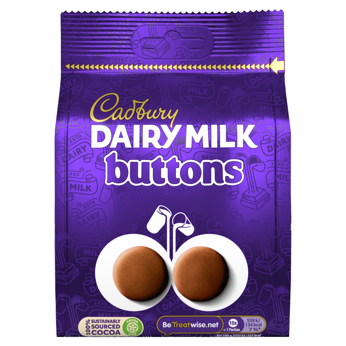 Cadbury Dairy Milk Buttons Chocolate Pieces 119g