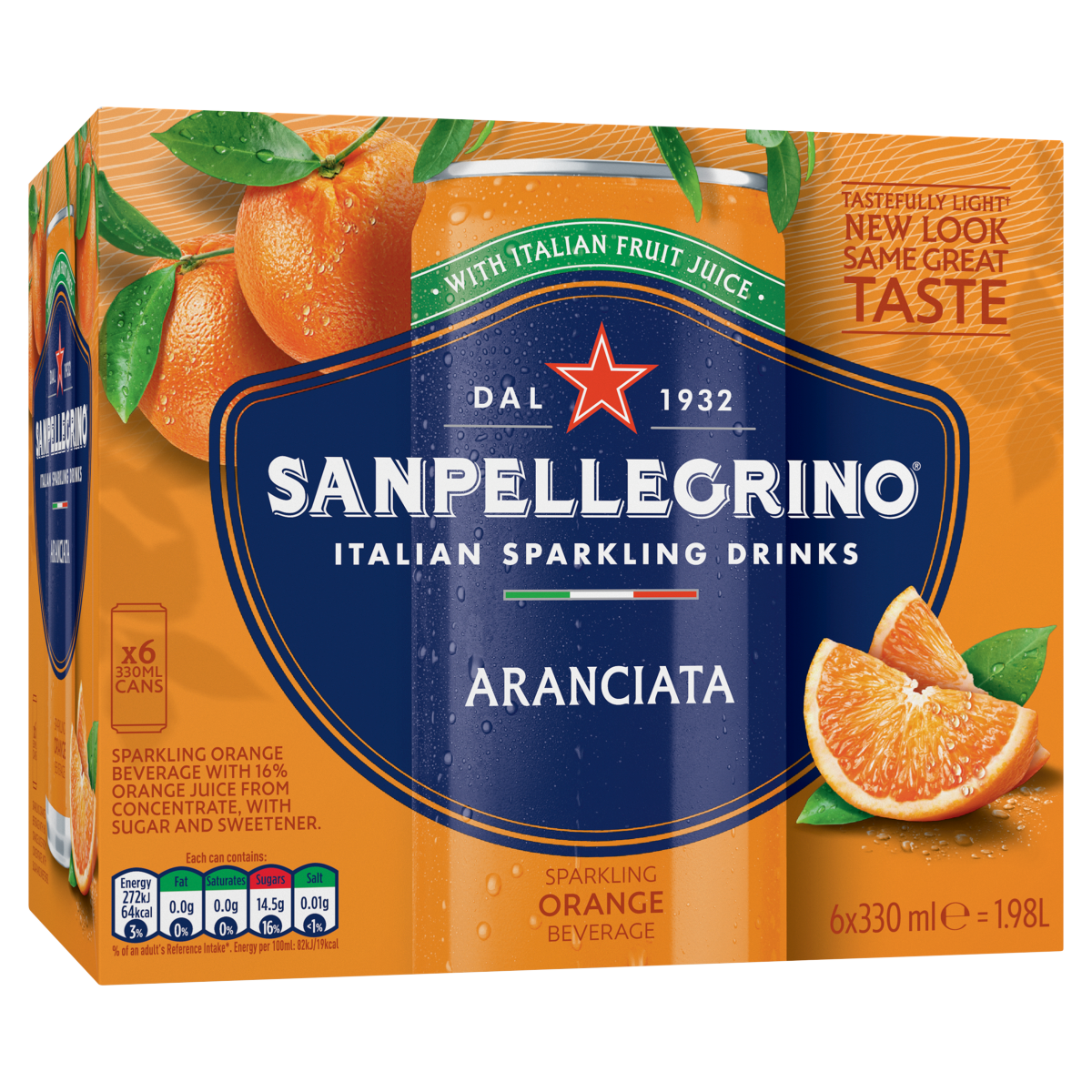 San Pellegrino Sparkling Orange Beverage 6 x 330ml