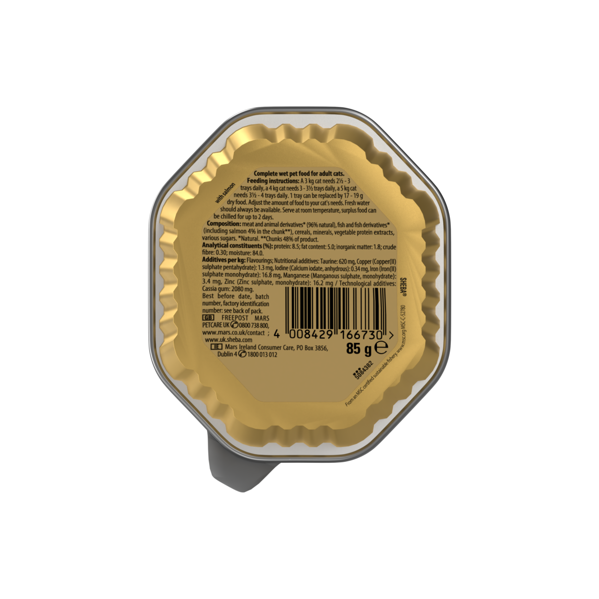 Sheba Fine Flakes Adult Wet Cat Food Tray with Salmon Jelly 85g