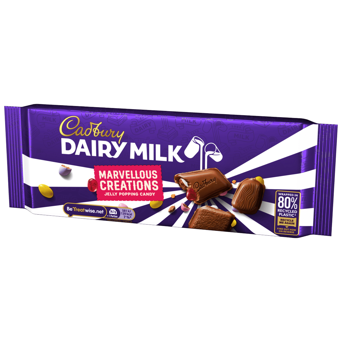 Cadbury Dairy Milk Marvellous Creations Jelly Popping Candy Chocolate Bar 160g