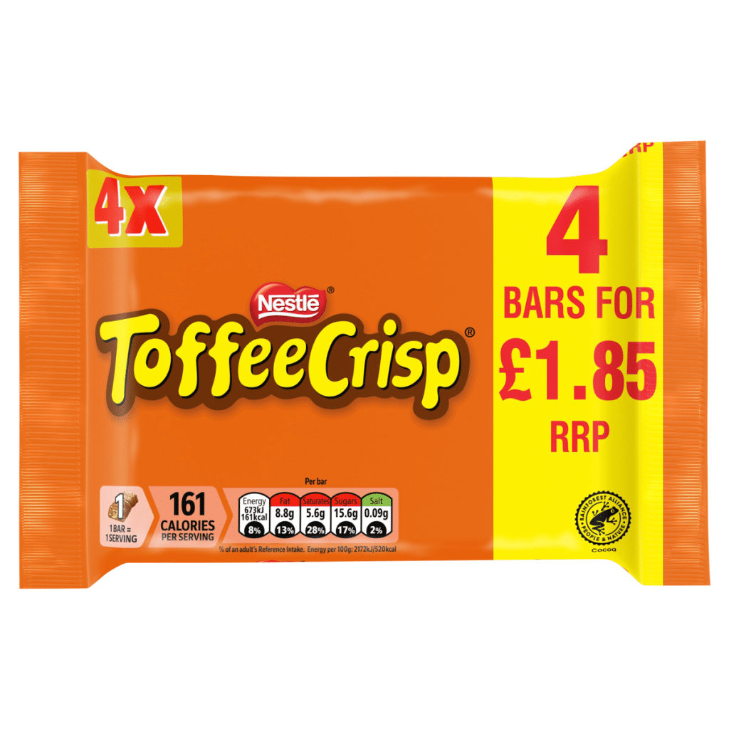 Toffee Crisp Bars 4 x 31g (124g)