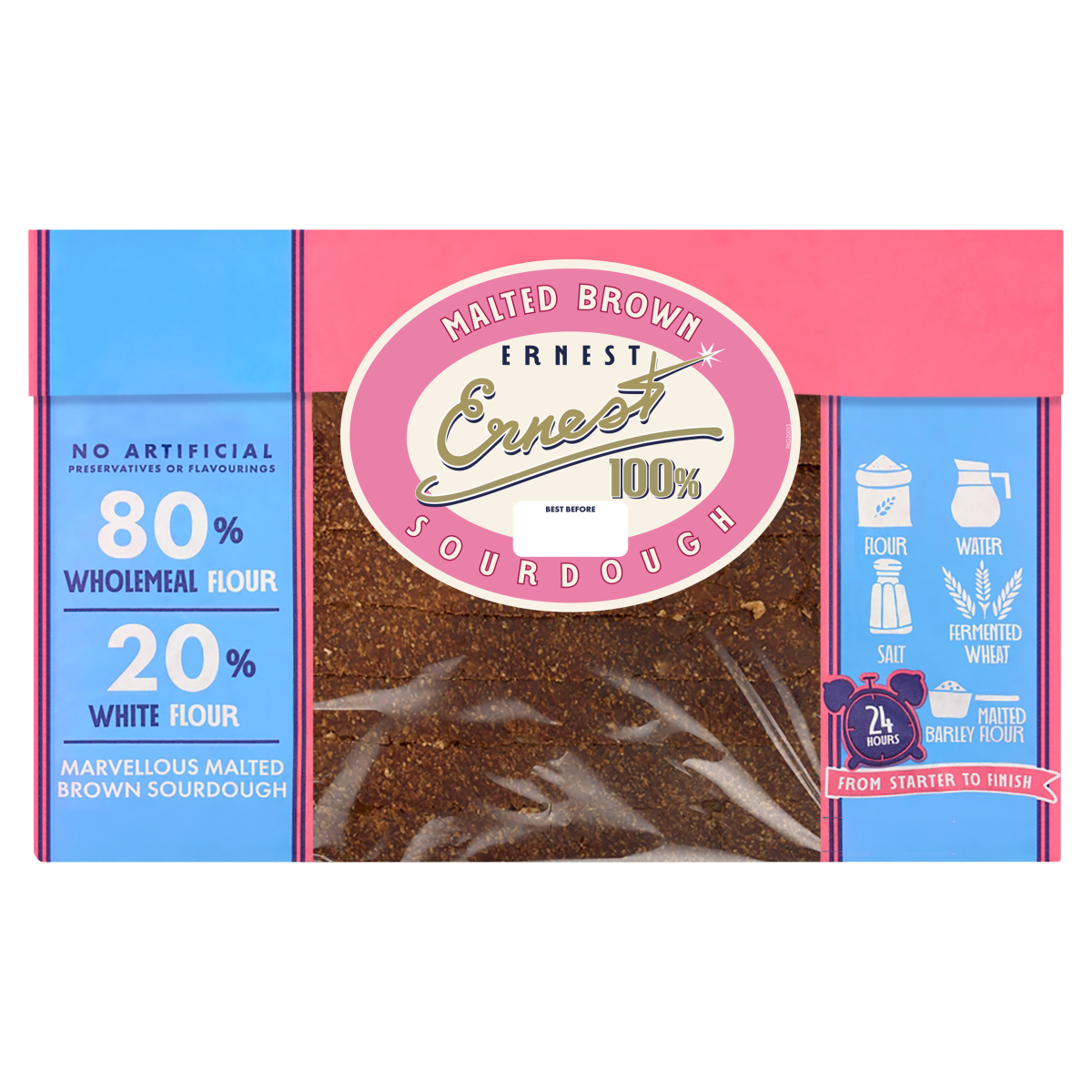 Ernest 100% Malted Brown Sourdough 450g