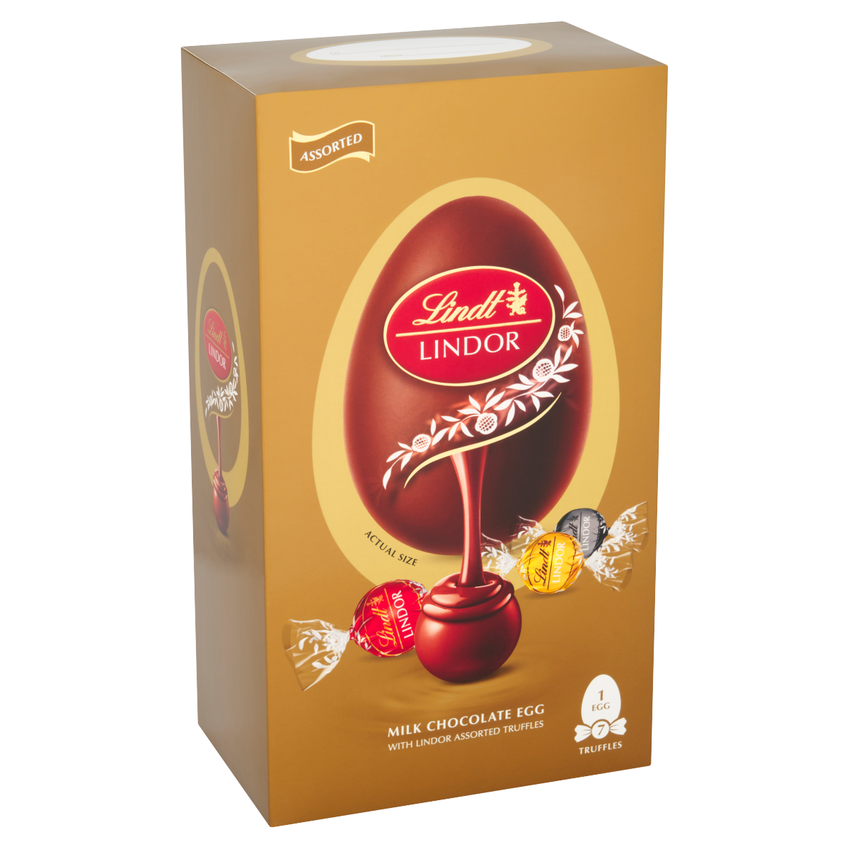 Lindt LINDOR MILK CHOCOLATE EGG WITH LINDOR ASSORTED TRUFFLES 183g