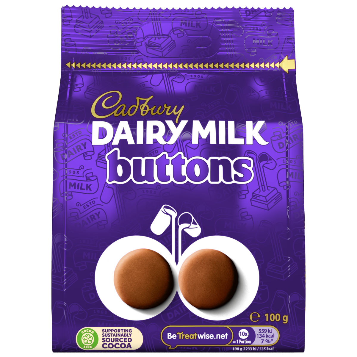 Cadbury Dairy Milk Chocolate Buttons Bag 100g
