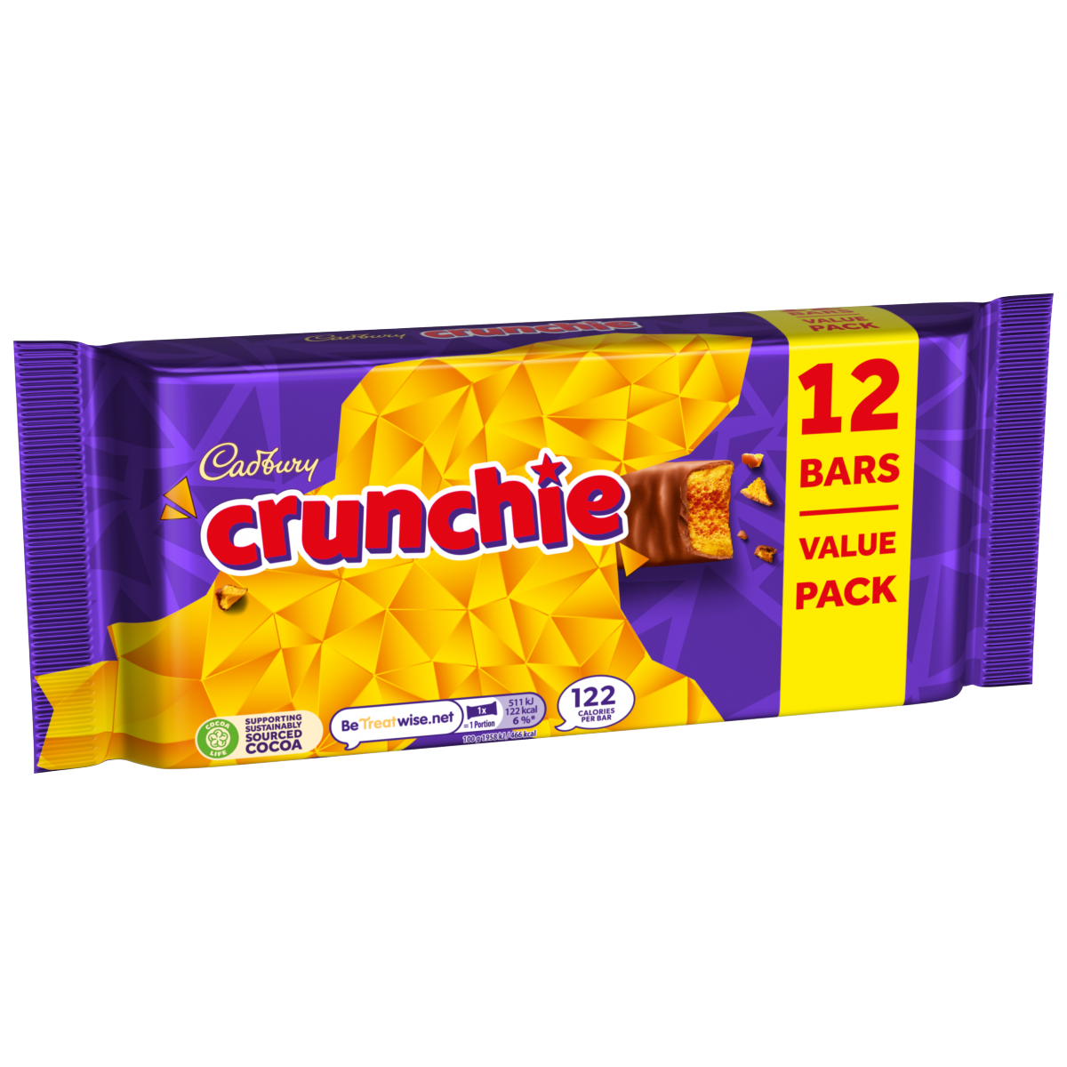 Cadbury Crunchie Chocolate Bar 12 Pack Multipack 312.2g (12 x 26g)