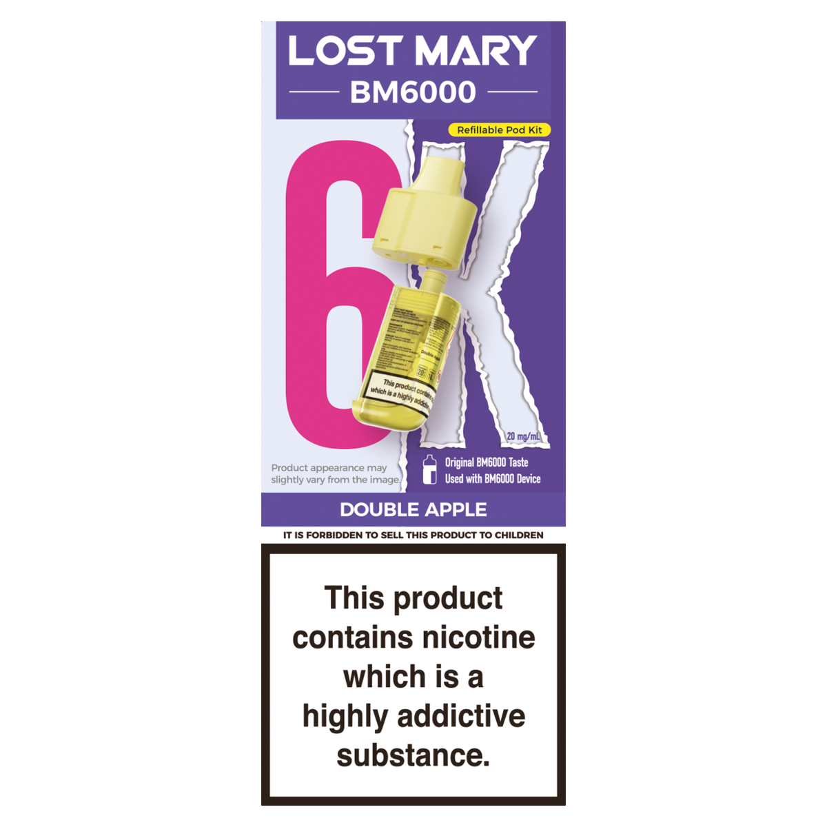 Lost Mary BM6000 Double Apple Refillable Pod Kit 20mg/ml