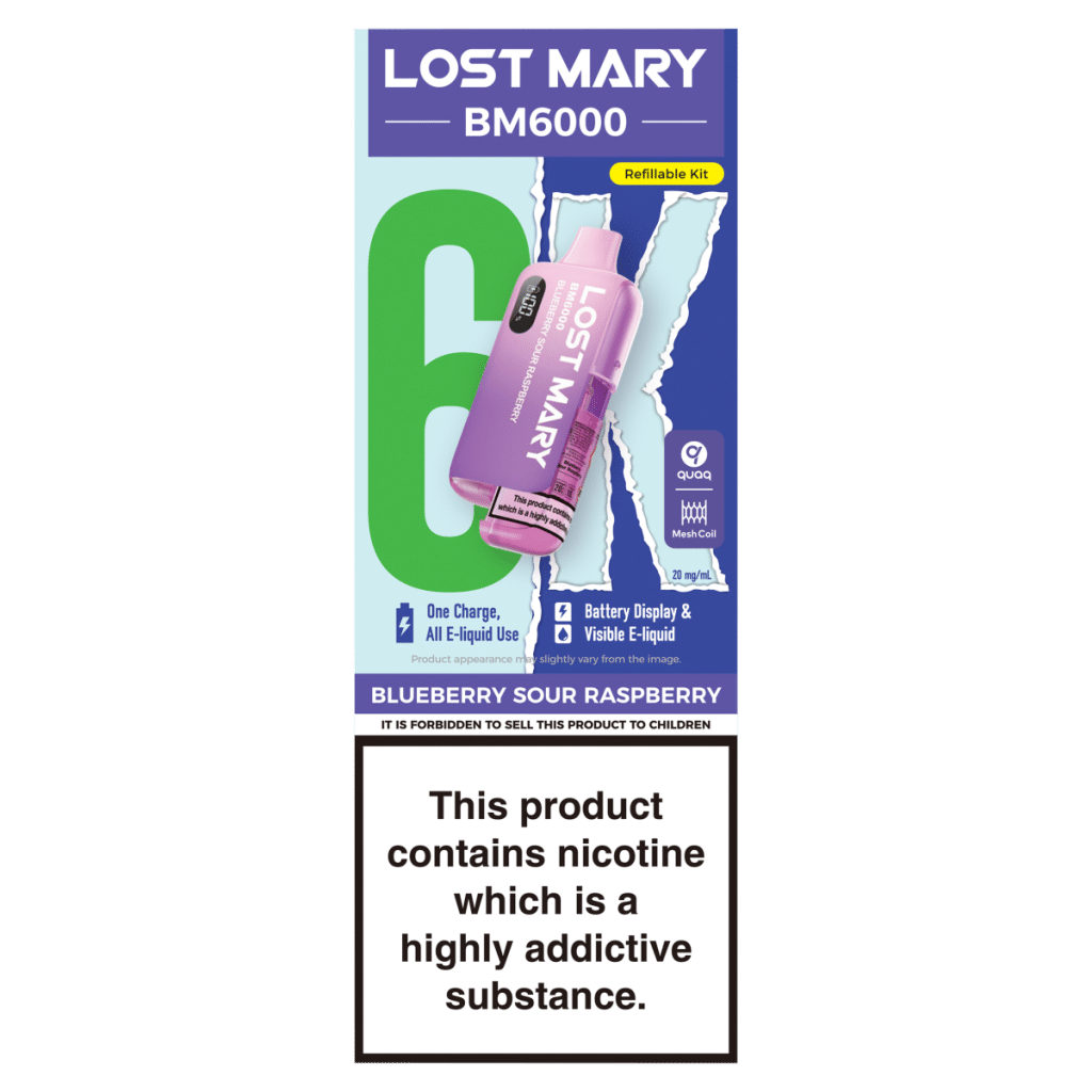Lost Mary BM6000 Blueberry Sour Raspberry Refillable Kit