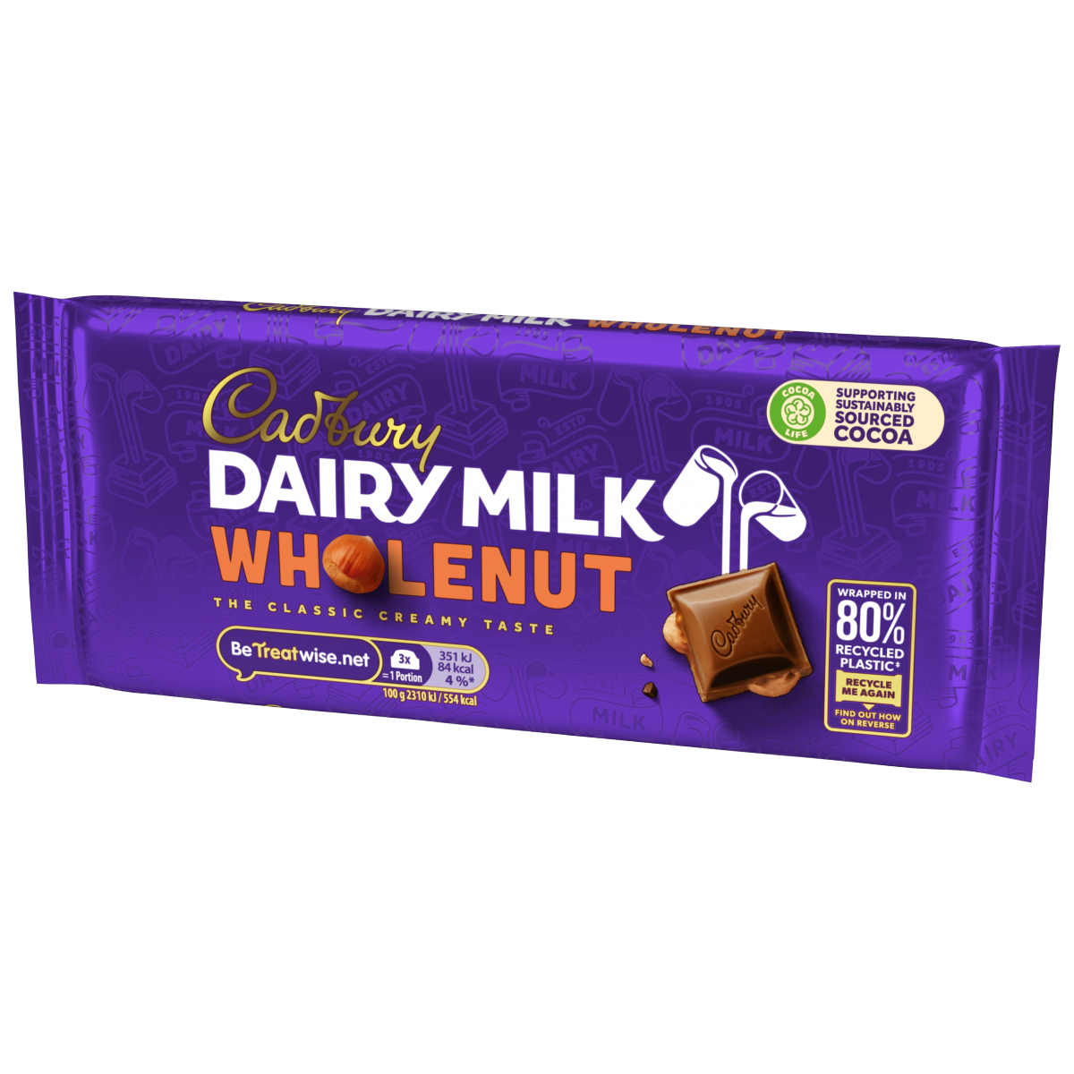 Cadbury Dairy Milk Wholenut Chocolate Bar 120g