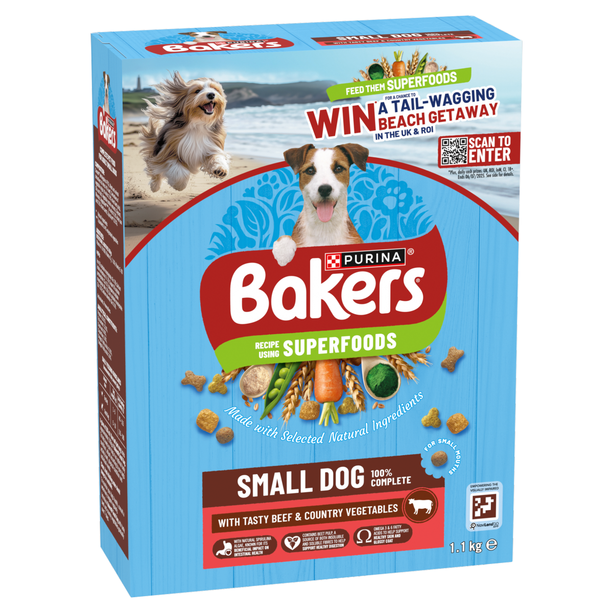 BAKERS Superfoods Small Dog Beef Dry Dog Food 1.1kg
