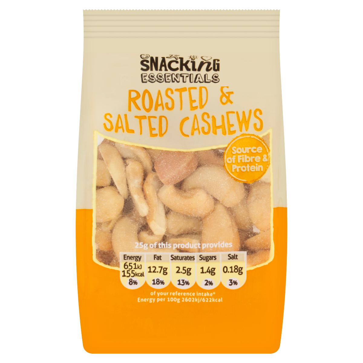 Snacking Essentials Roasted & Salted Cashews 80g