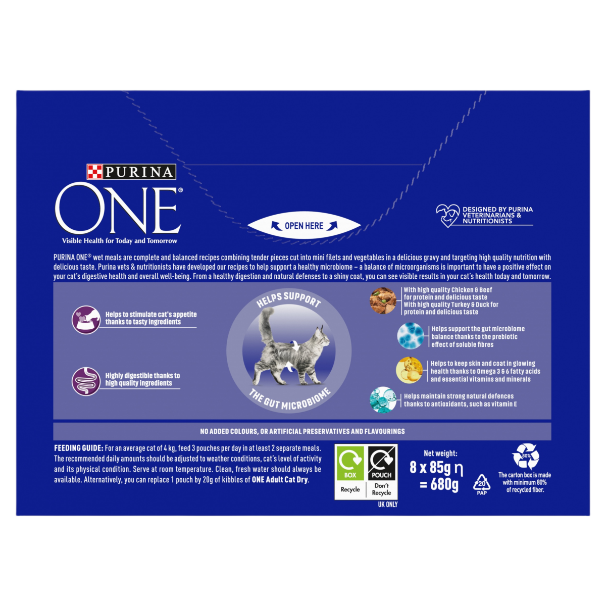 PURINA ONE Mini Fillets Selective Palate Wet Cat Food 8x85g