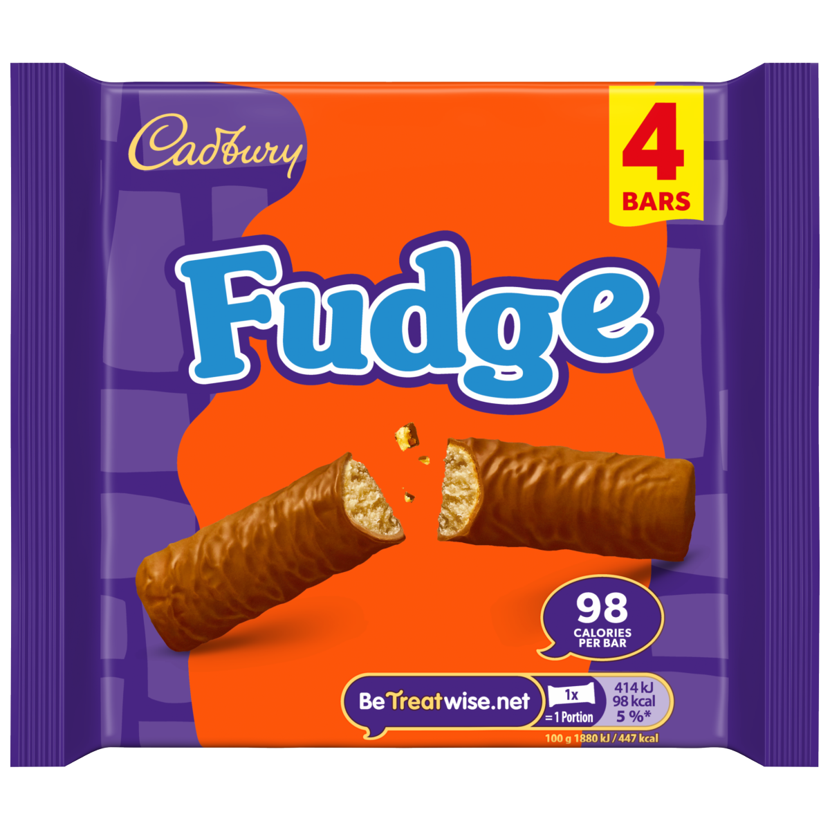 Cadbury Fudge Chocolate Bar 4 Pack Multipack 88 g (4 x 22g)
