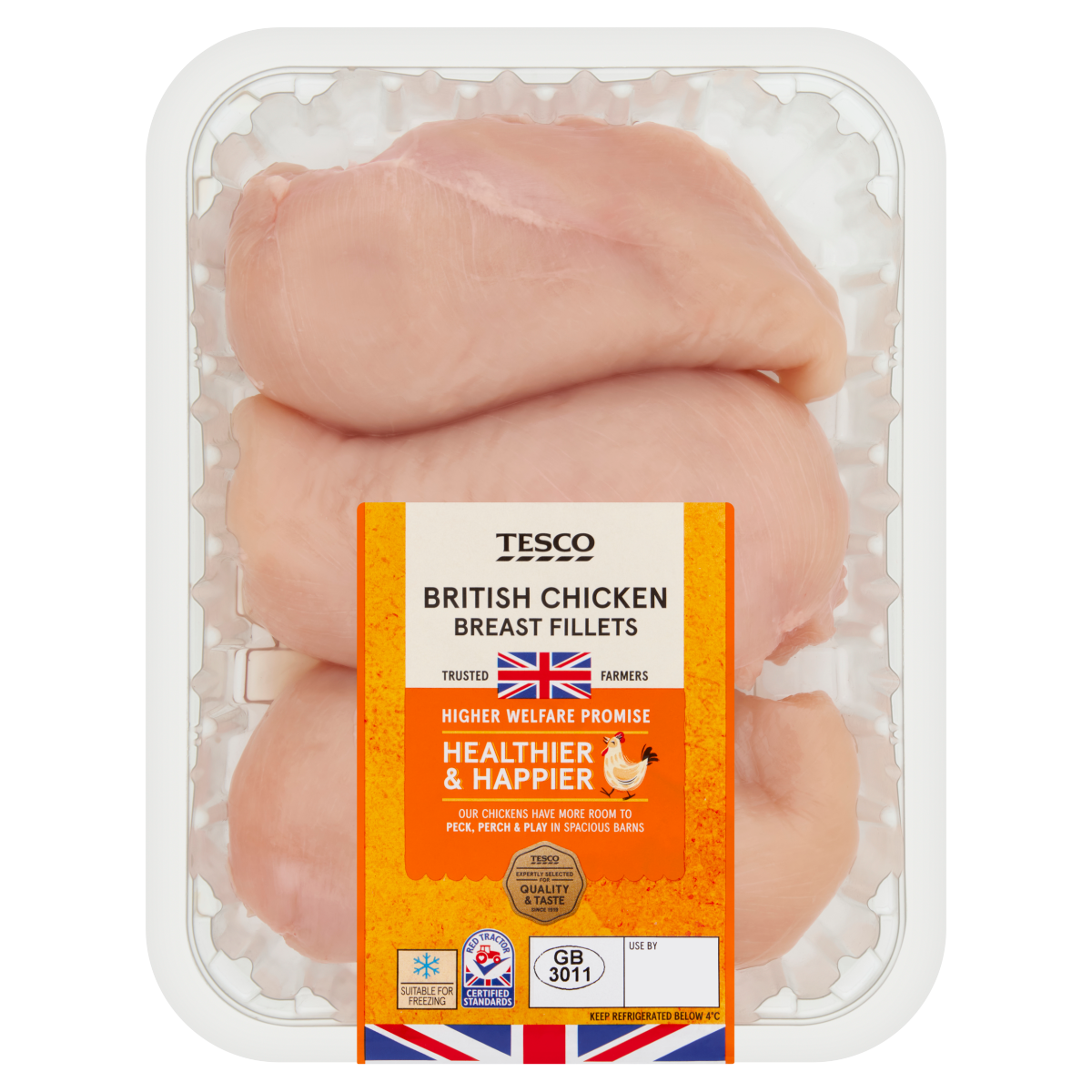 Tesco British Chicken Breast Fillets 650g