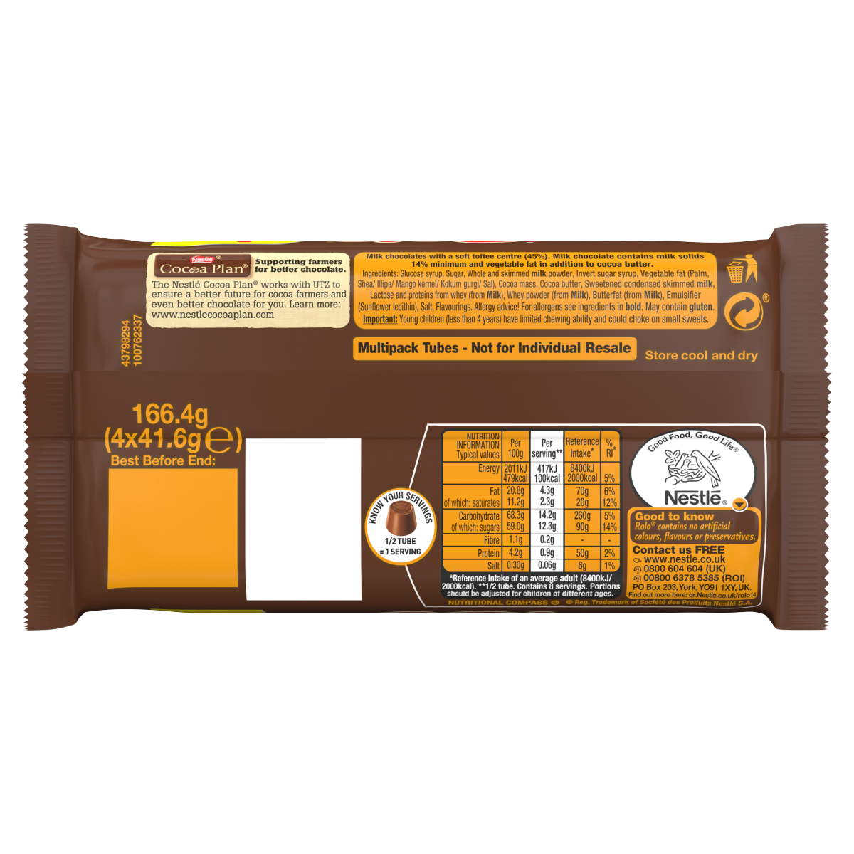 Rolo Milk Chocolate & Caramel Multipack 41.6g 4 Pack