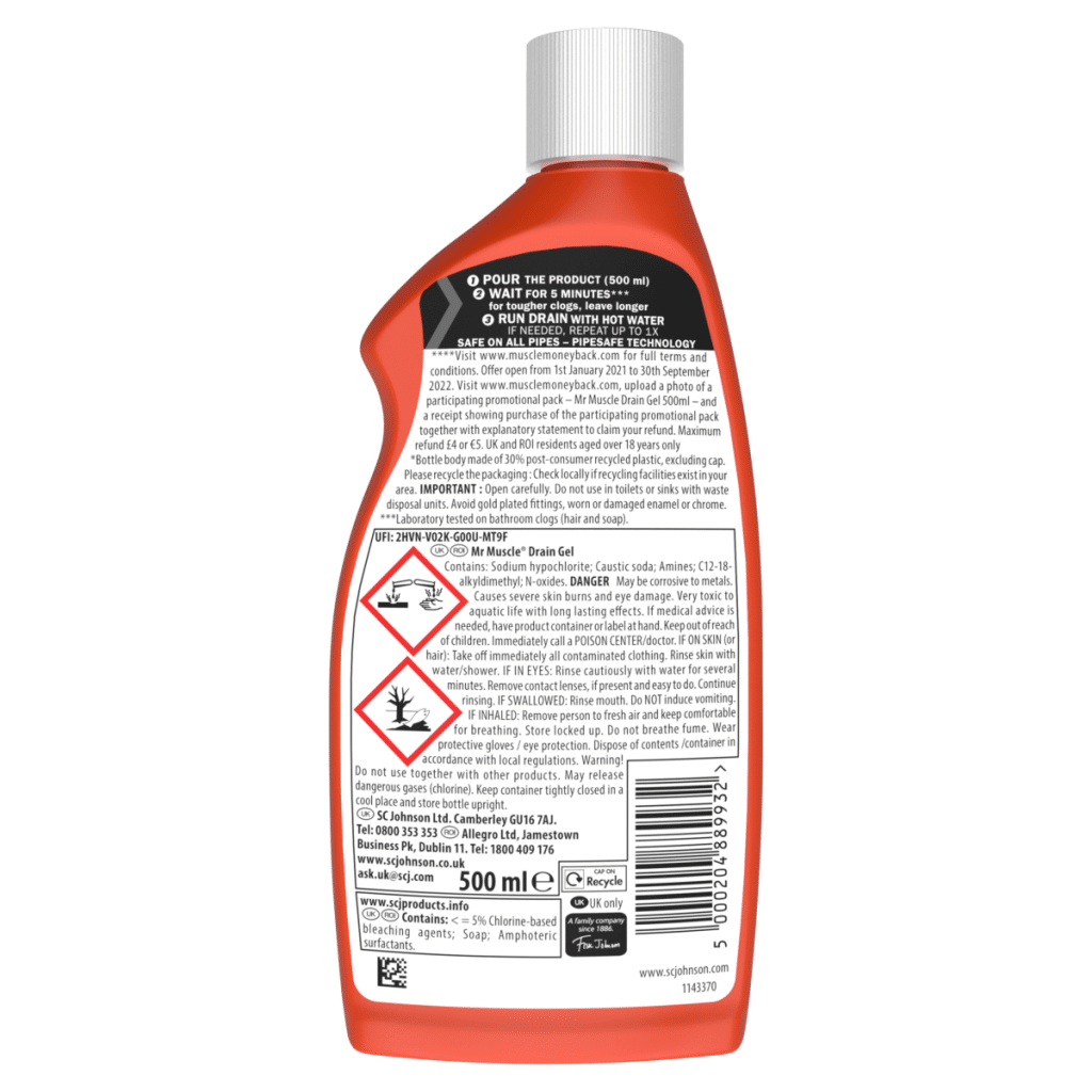 Mr Muscle Sink & Drain Unblocker Gel 500ml