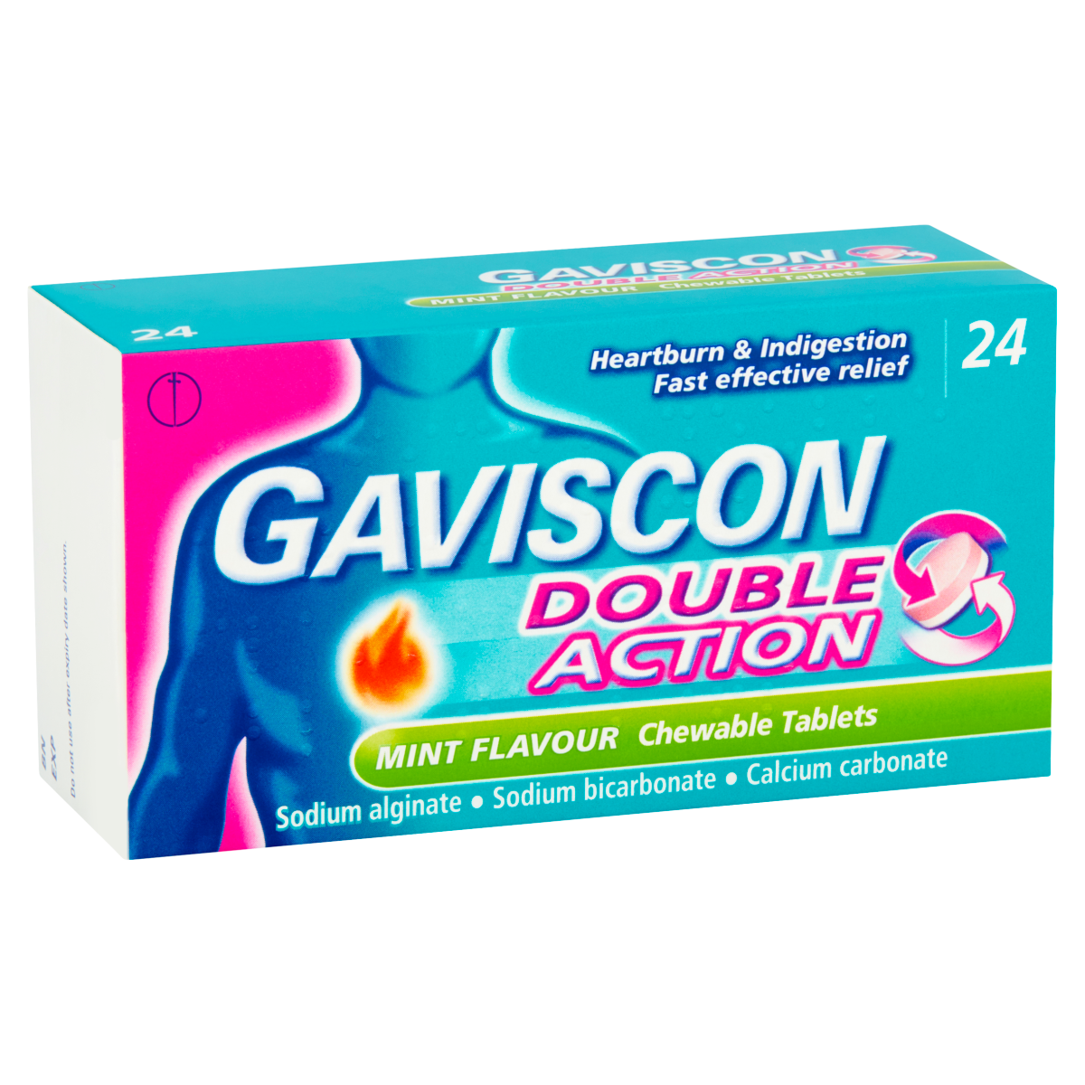 Gaviscon Double Action Mint Flavour 24 Chewable Tablets