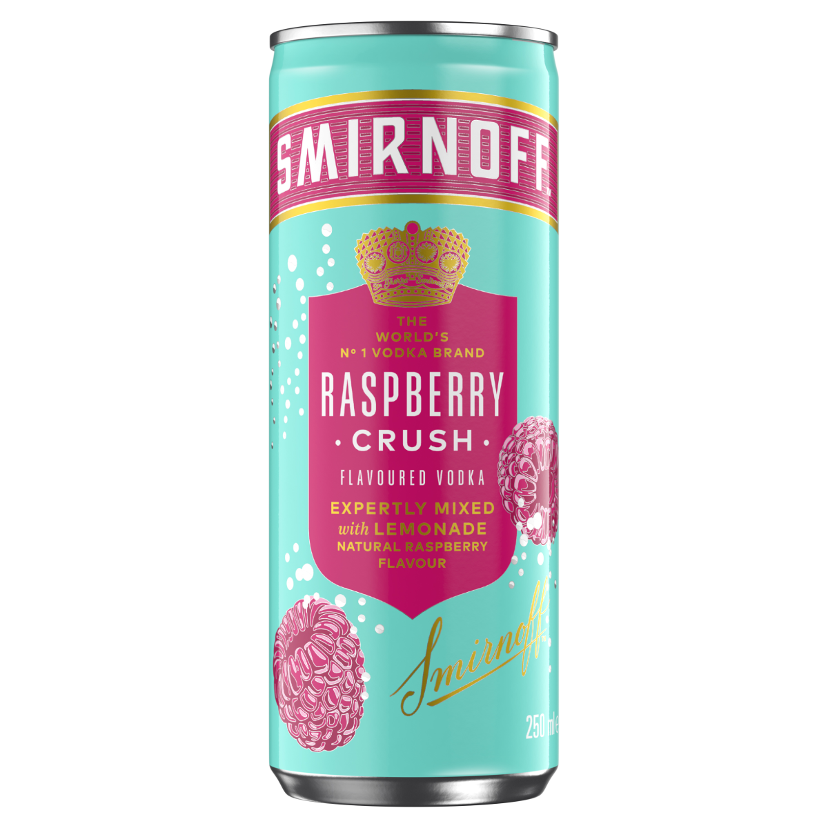 Smirnoff Raspberry Crush & Lemonade 5% vol Ready To Drink Premix 250ml Can