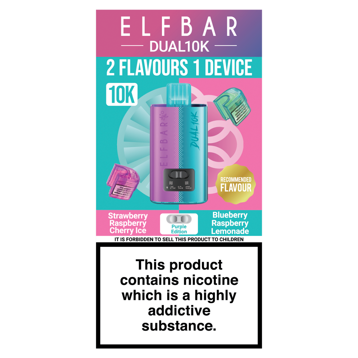 Elfbar Dual 10K 2 Flavours 1 Device Purple Edition