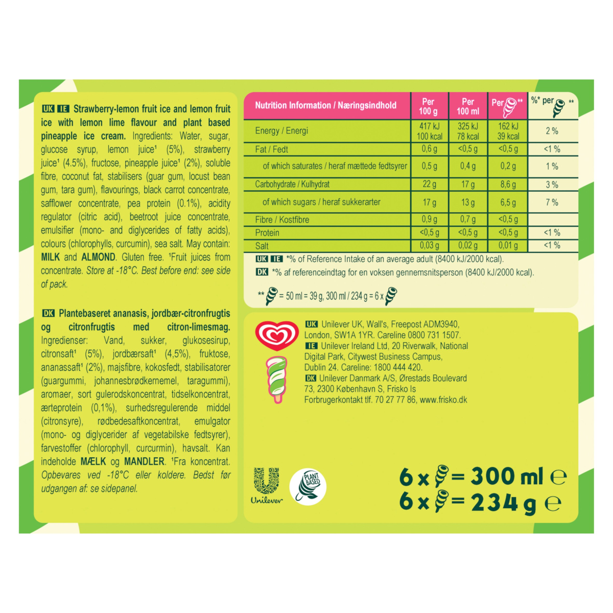 Heartbrand Twister Mini Pineapple Ice Lolly 6x 50 ml