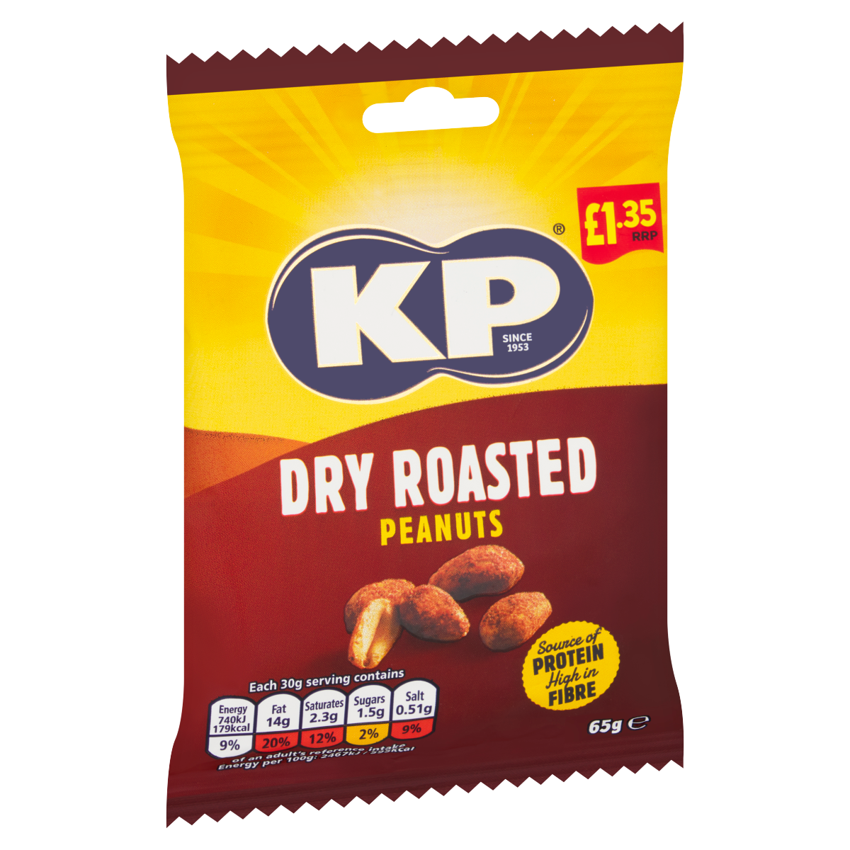 KP Dry Roasted Peanuts 65g