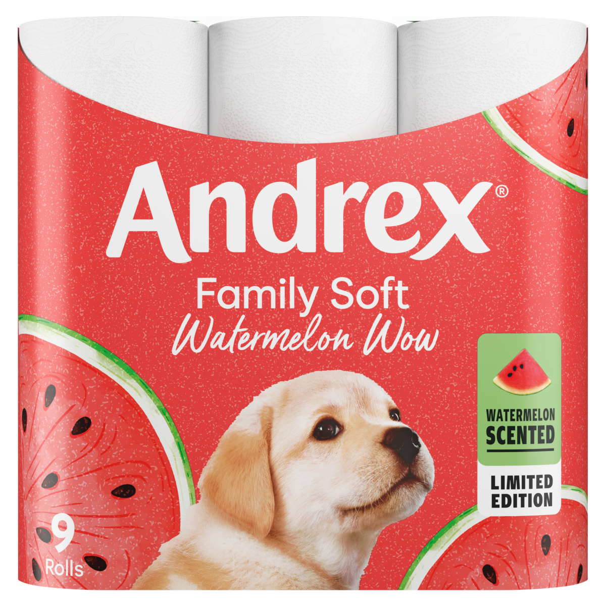 Andrex Limited Edition Family Soft Watermelon Wow 9 Rolls