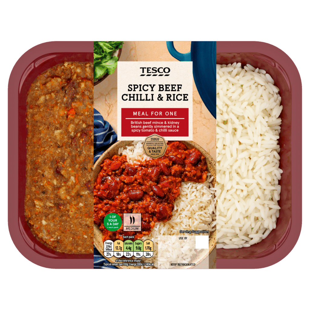 Tesco Spicy Beef Chilli & Rice 400g