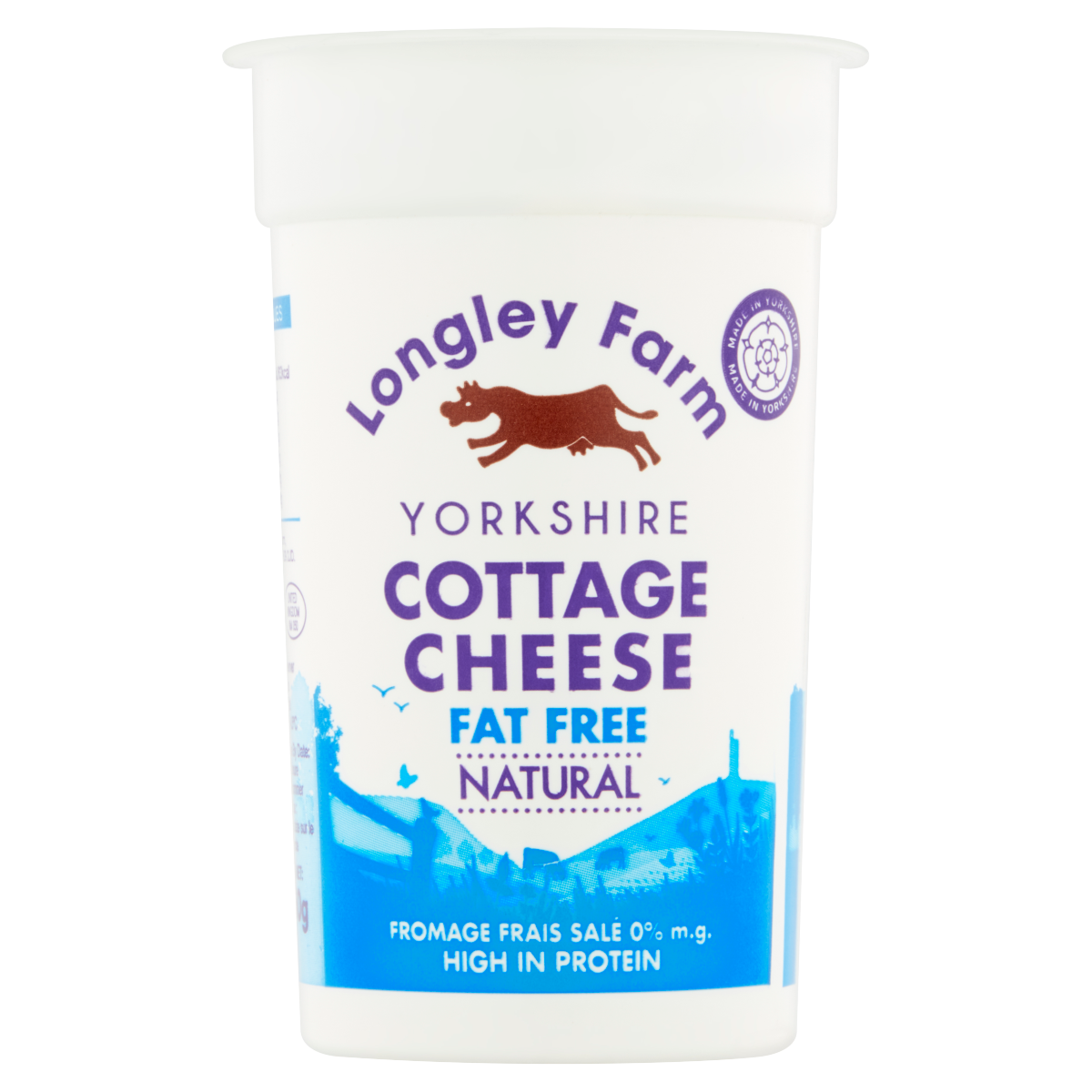 Longley Farm Yorkshire Fat Free Natural Cottage Cheese 250g