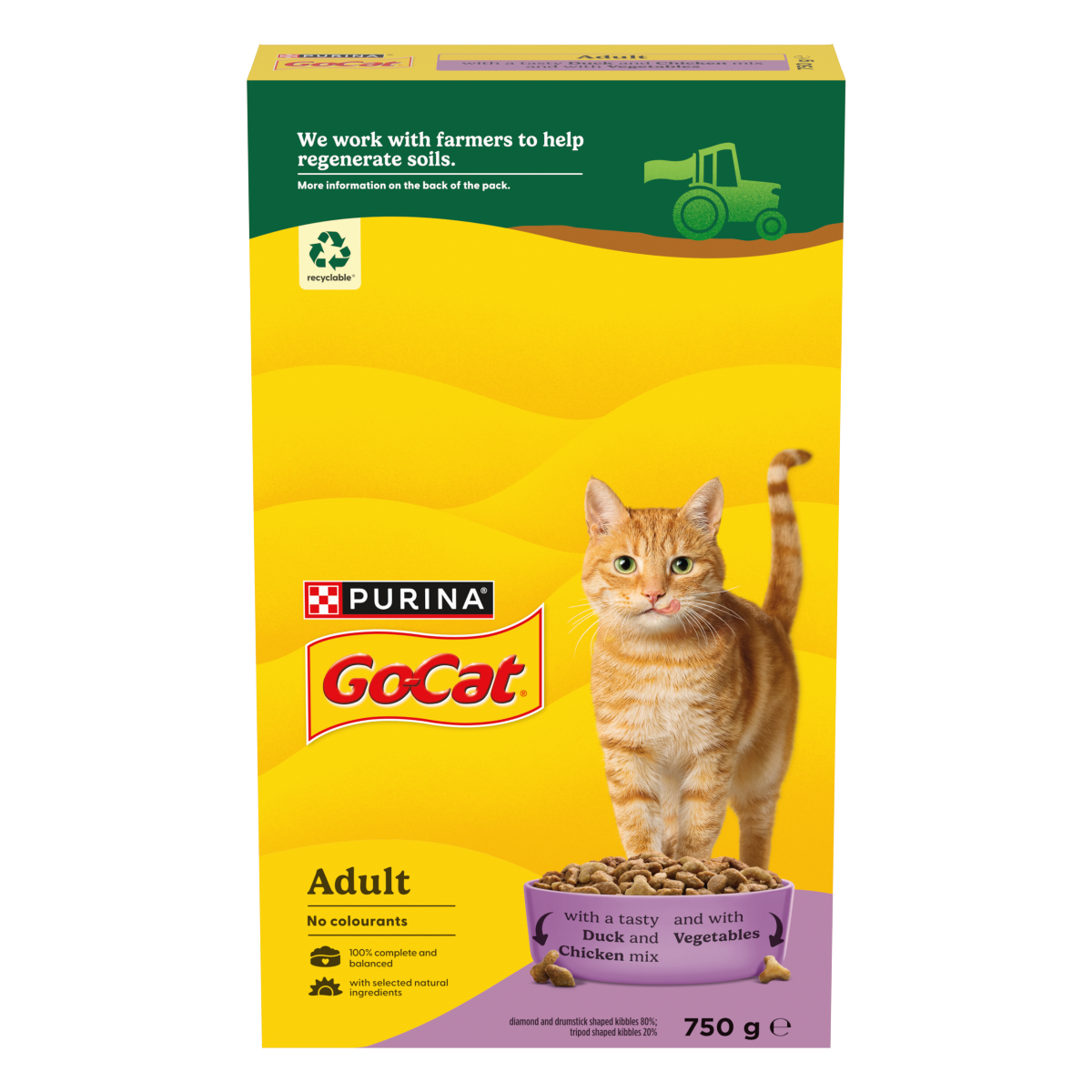 GO-CAT Chicken and Duck Dry Cat Food 750g