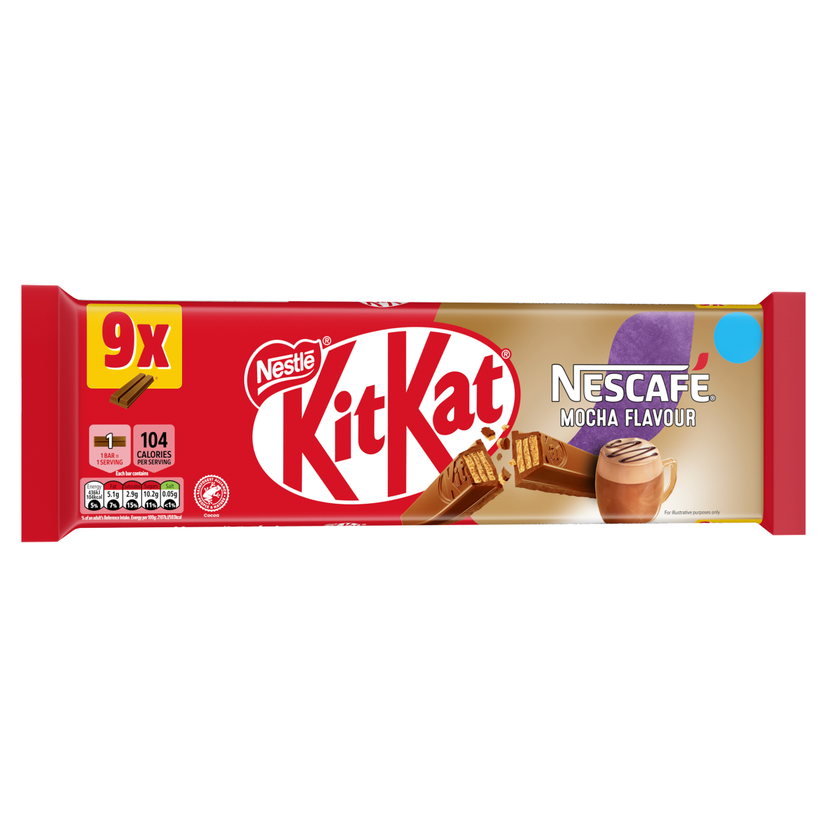 KitKat 2 Finger Mocha Flavour 9 x 20.7g (186.3g)