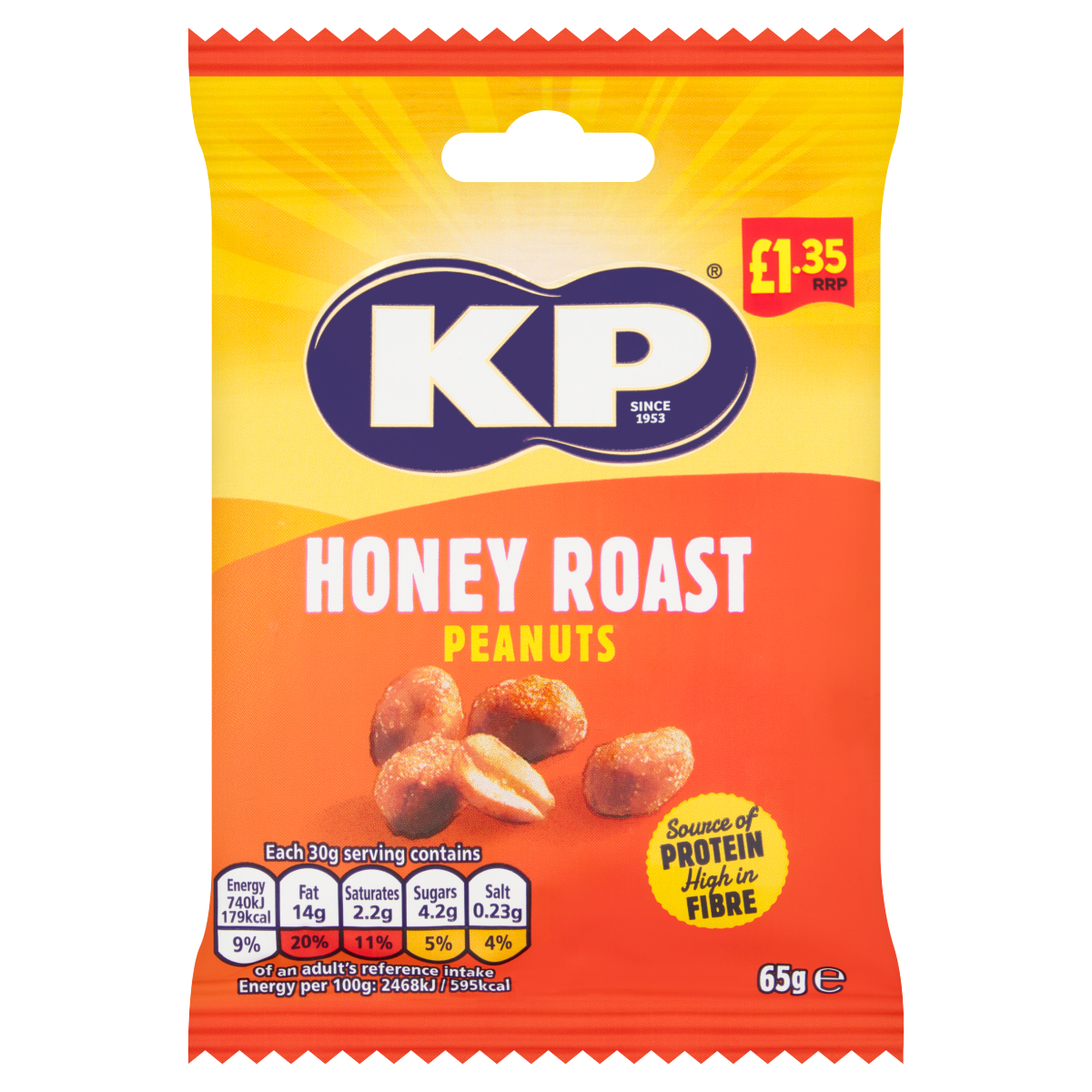 KP Honey Roast Peanuts 65g