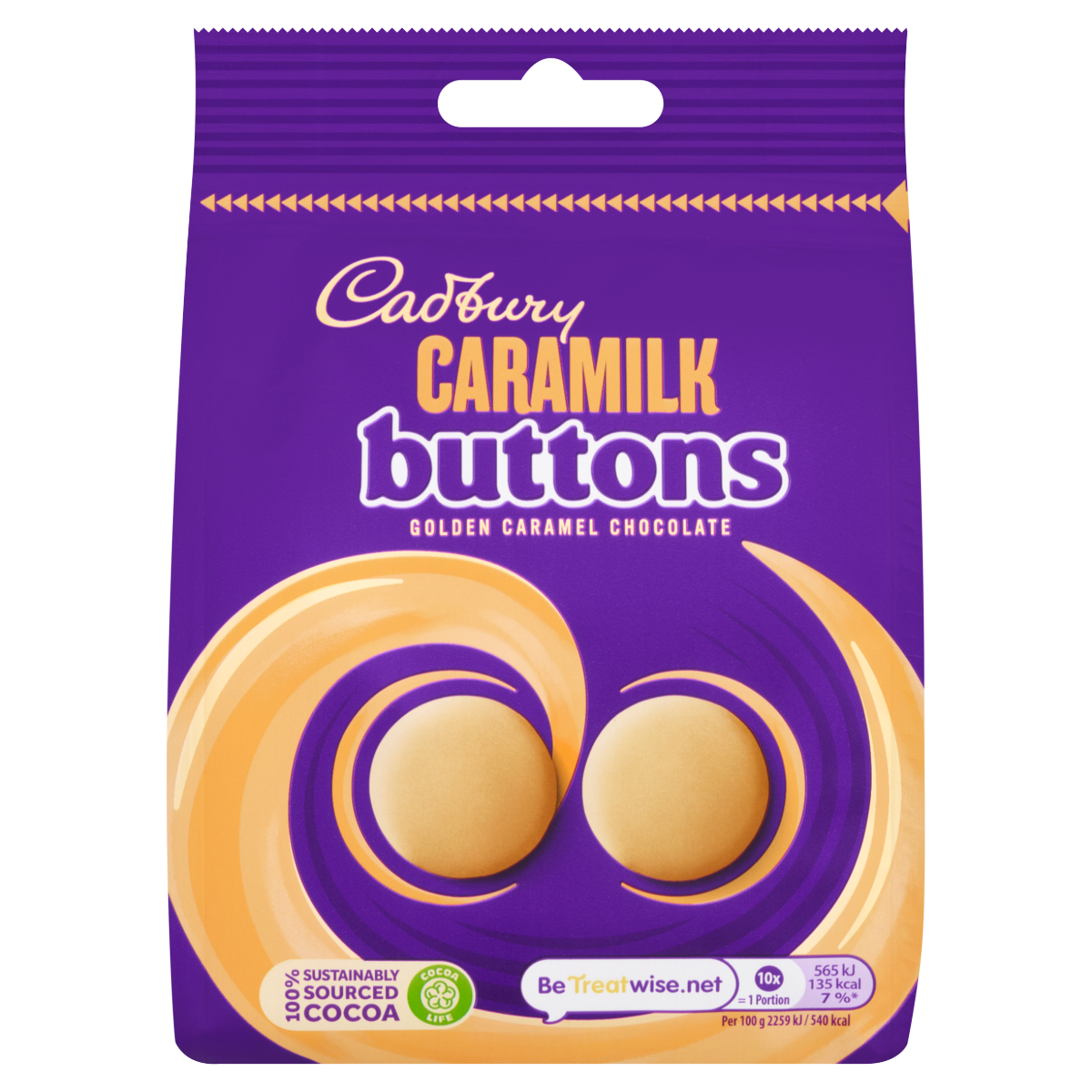 Cadbury Caramilk Buttons Golden Caramel Chocolate Bag 105g