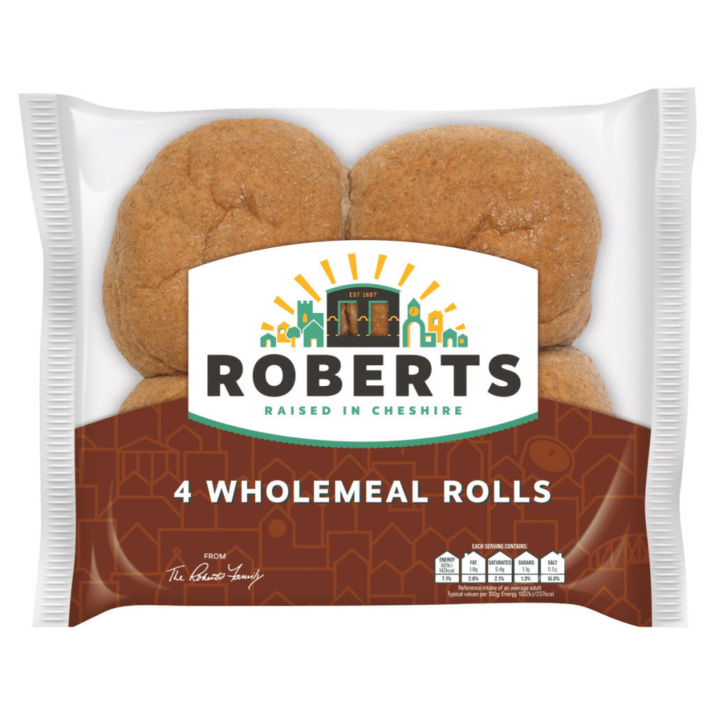 Roberts 4 Wholemeal Rolls