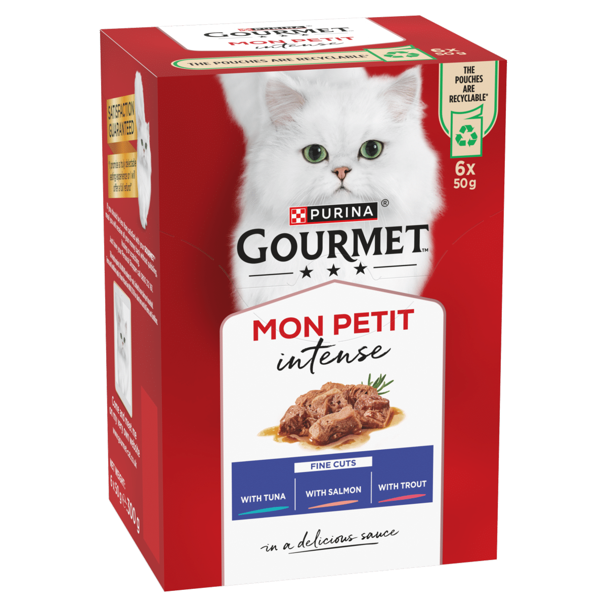 GOURMET Mon Petit Intense Tuna, Salmon, Trout Wet Cat Food 6x50g