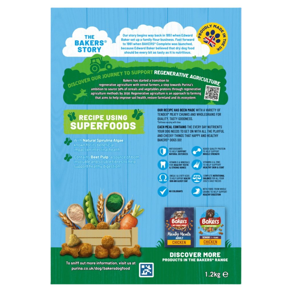 BAKERS Superfoods Beef with Vegetables Dry Dog Food 1.2kg