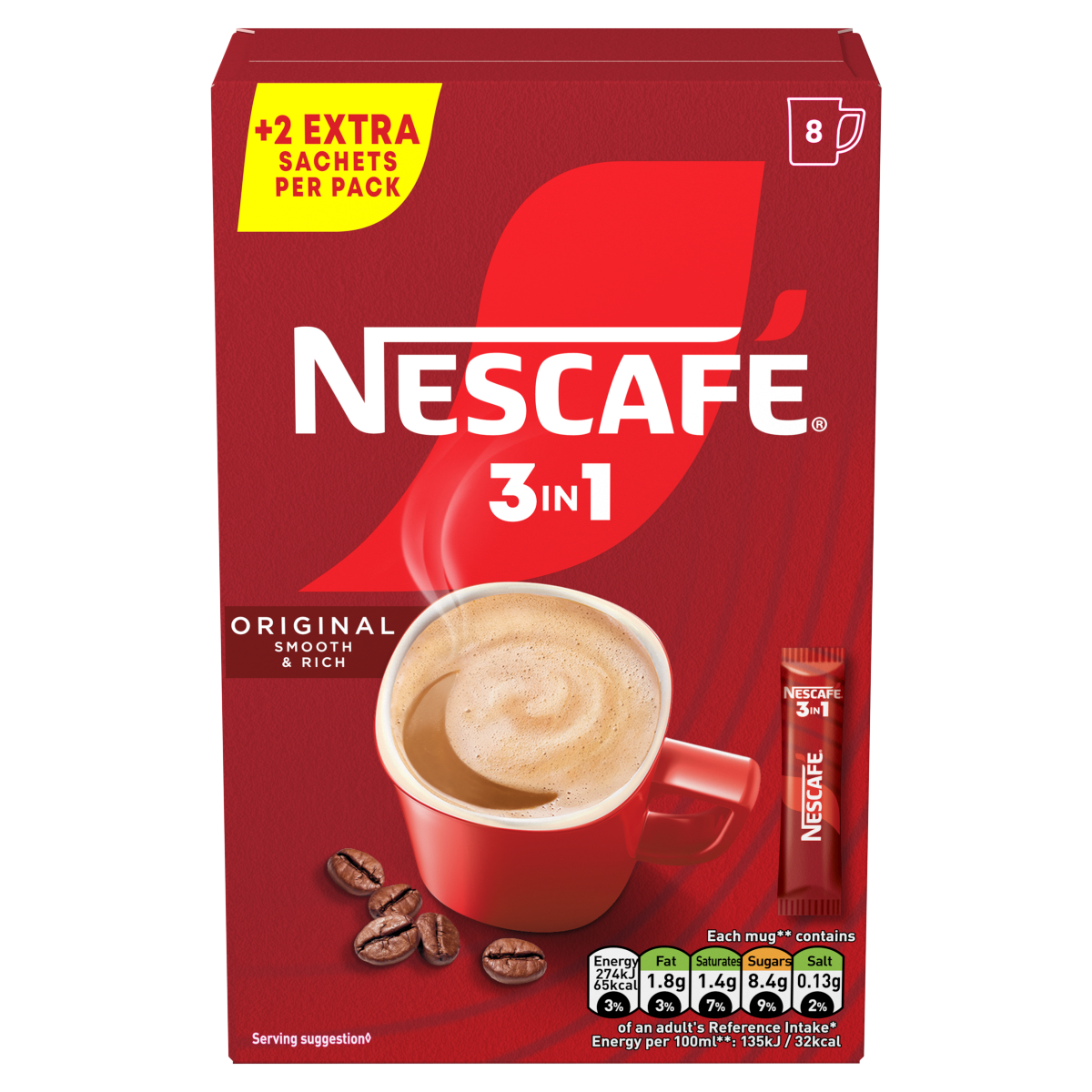 Nescafé 3 in 1 Original 8 x 16g (128g)