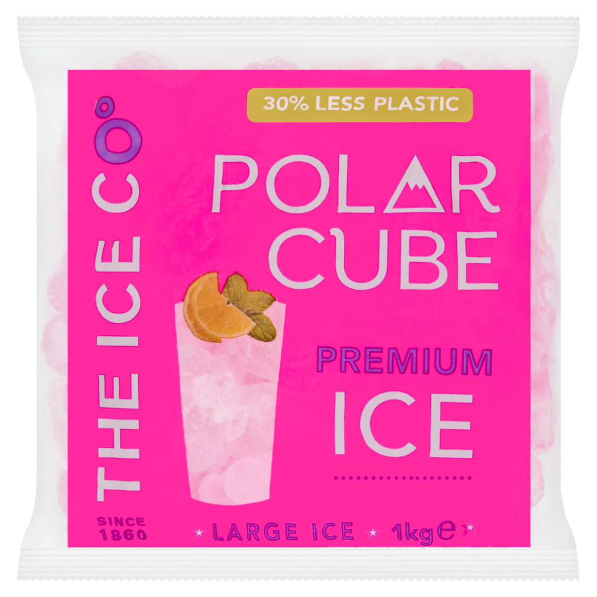 The Ice Co Large Polar Cube Premium Ice 1kg