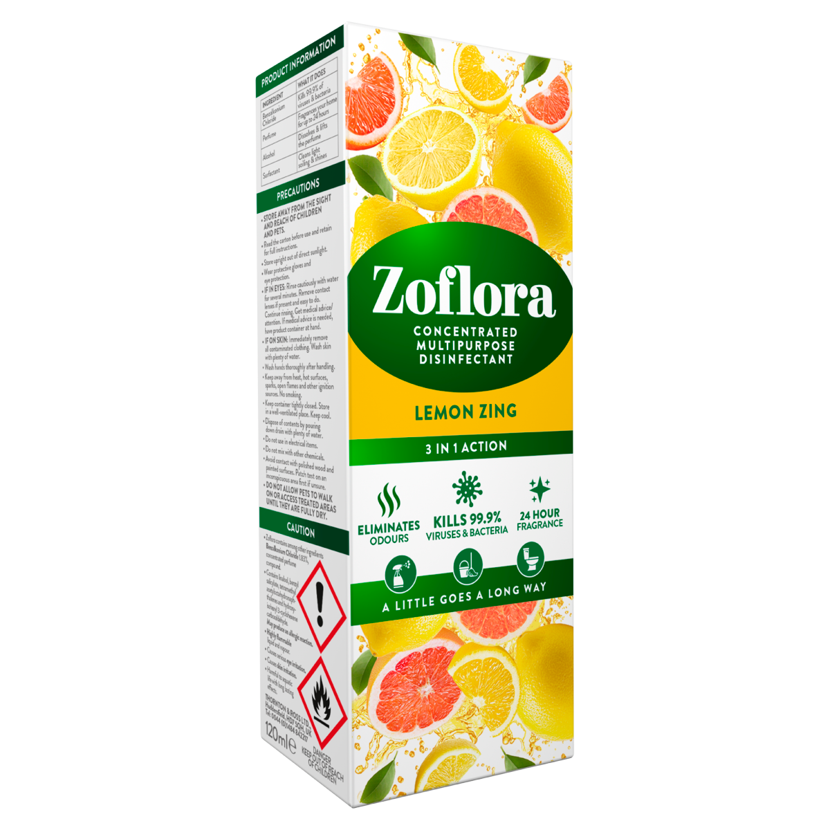 Zoflora Concentrated Multipurpose Disinfectant Lemon Zing 120ml